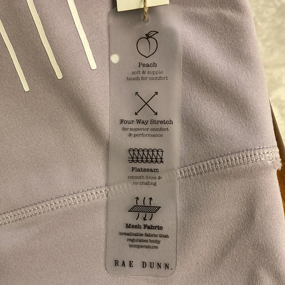 NEW Rae Dunn STRENGTH. LONG LINE BRA/WORKOUT TOP Wisteria (Purple)